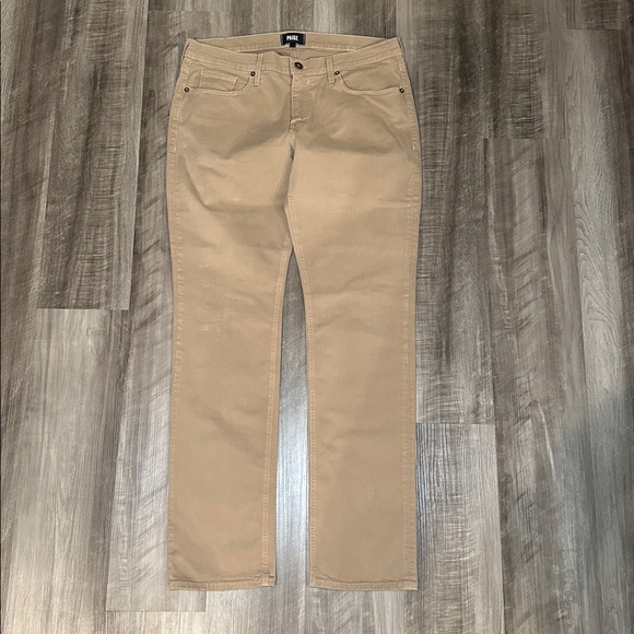 PAIGE Normandie Straight Leg Light Sable Chino Jeans - 36 - Picture 2 of 9